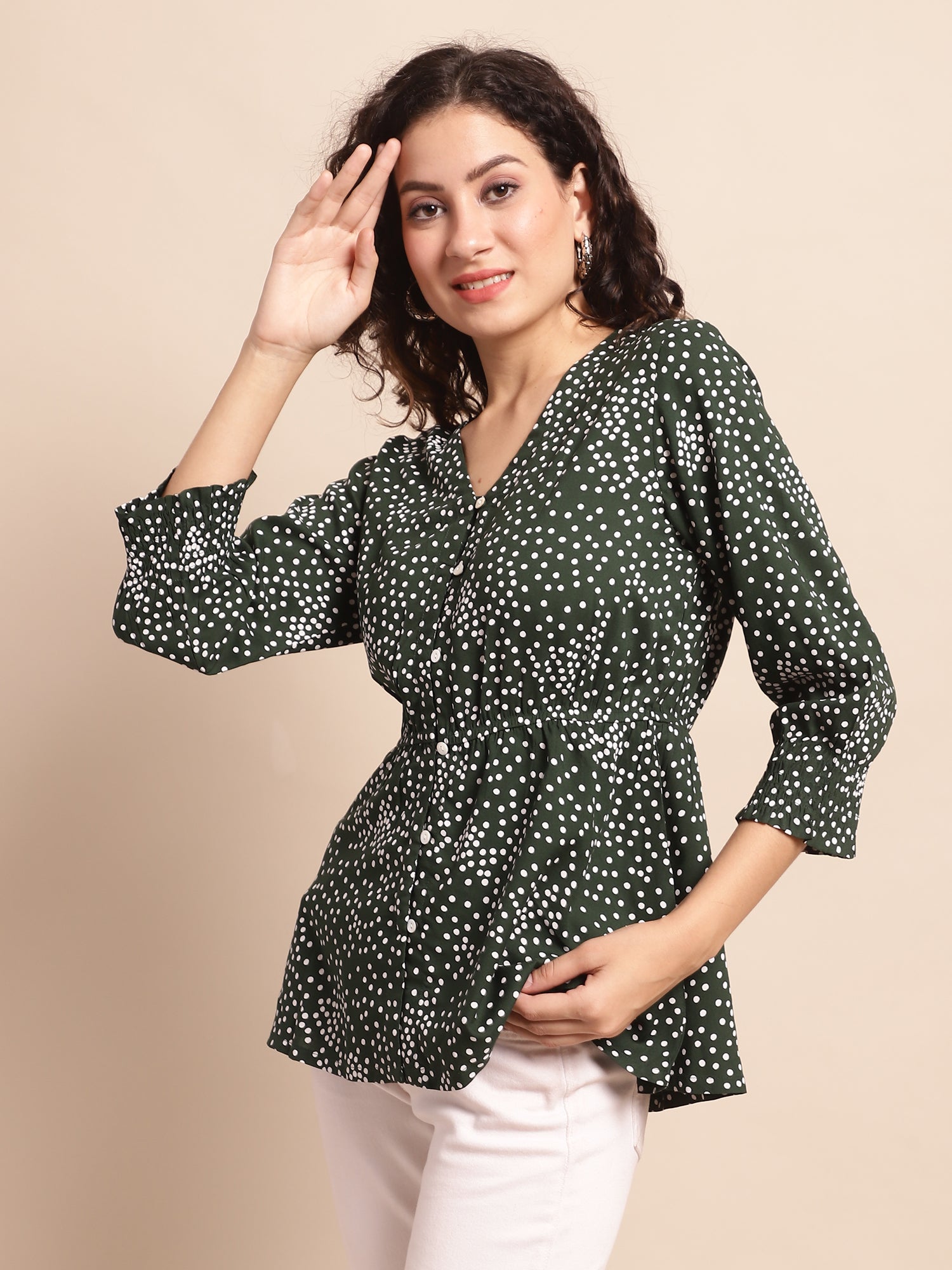 Cantabil Women Green Top (7137984479371)