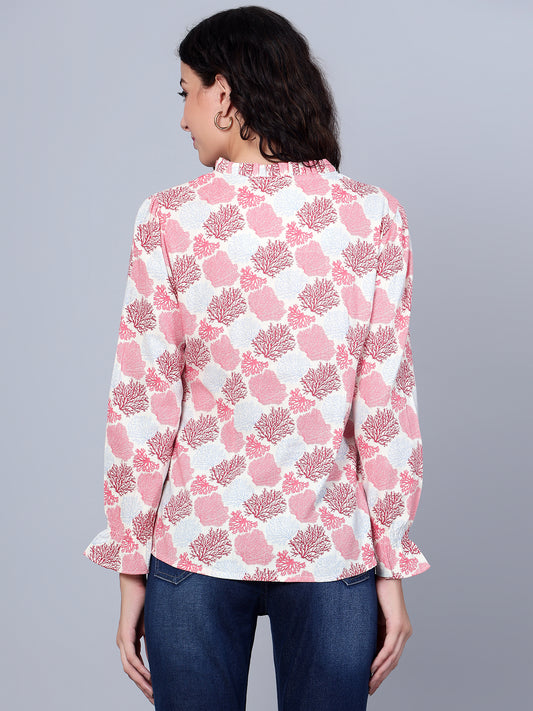 Cantabil Women Multi Color Printed Full Sleeves Casual Top (7153645125771)