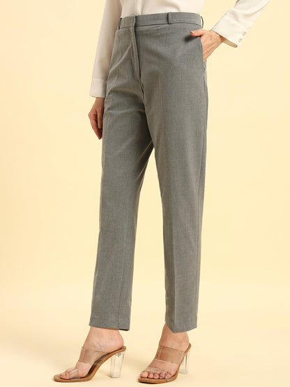 Trouser for Women | Breathable & Soft with Color Fastness Regular Fit PV Lycra Fabric Solid Pattern Hook & Bar Closure