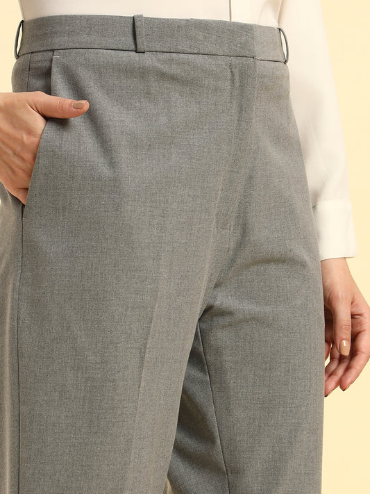 Trouser for Women | Breathable & Soft with Color Fastness Regular Fit PV Lycra Fabric Solid Pattern Hook & Bar Closure