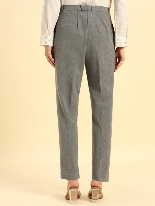 Trouser for Women | Breathable & Soft with Color Fastness Regular Fit PV Lycra Fabric Solid Pattern Hook & Bar Closure