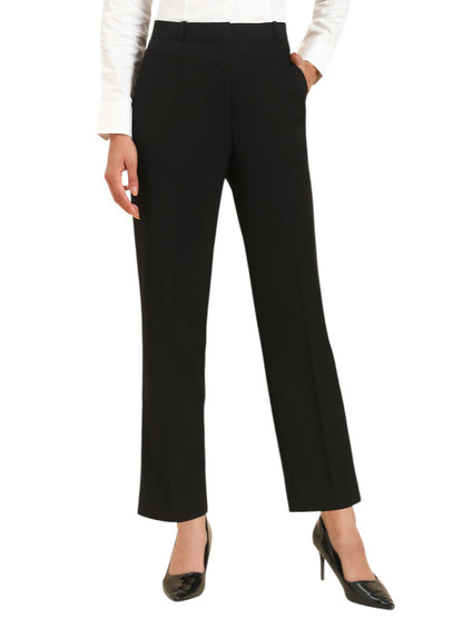 Women's Black Solid Regular Fit Formal Trouser