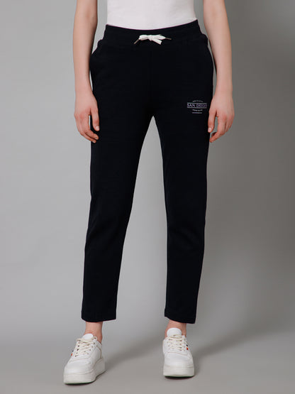 Women's Casual  Navy Ankle length Mid rise Track Pants