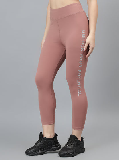 Women's Casual Solid Pink Mid Rise Track Pants