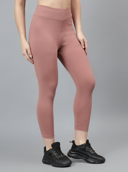 Women's Casual Solid Pink Mid Rise Track Pants