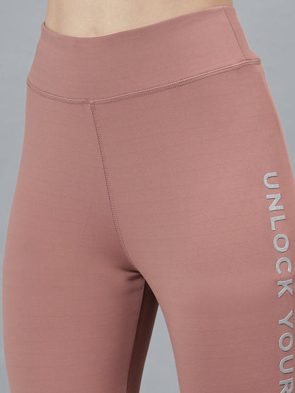 Women's Casual Solid Pink Mid Rise Track Pants