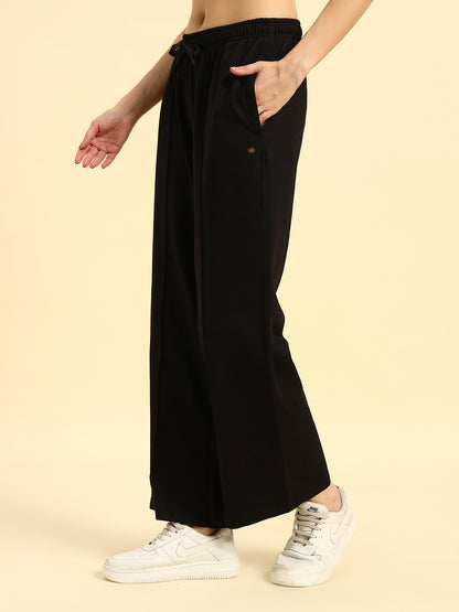 Track Pants for Women | Breathable & Soft with Color Fastnes Regular Fit Poly Cotton Fabric Solid Pattern Drawstring Closure