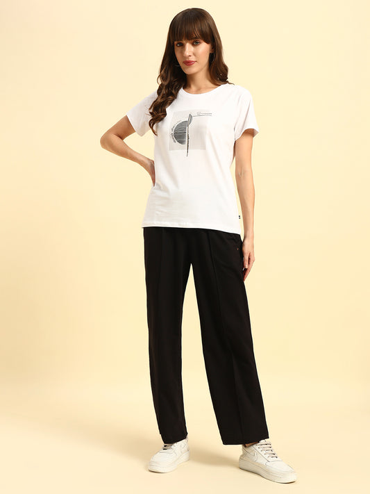 Track Pants for Women | Breathable & Soft with Color Fastnes Regular Fit Poly Cotton Fabric Solid Pattern Drawstring Closure