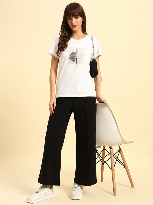 Track Pants for Women | Breathable & Soft with Color Fastnes Regular Fit Poly Cotton Fabric Solid Pattern Drawstring Closure