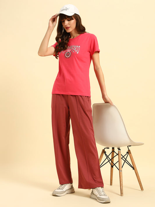 Track Pants for Women | Breathable & Soft with Color Fastnes Regular Fit Poly Cotton Fabric Solid Pattern Drawstring Closure