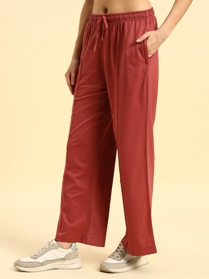 Track Pants for Women | Breathable & Soft with Color Fastnes Regular Fit Poly Cotton Fabric Solid Pattern Drawstring Closure