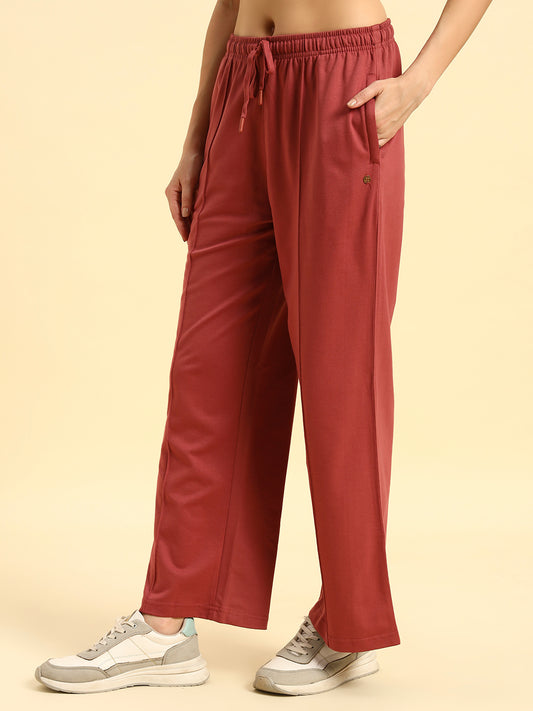 Track Pants for Women | Breathable & Soft with Color Fastnes Regular Fit Poly Cotton Fabric Solid Pattern Drawstring Closure