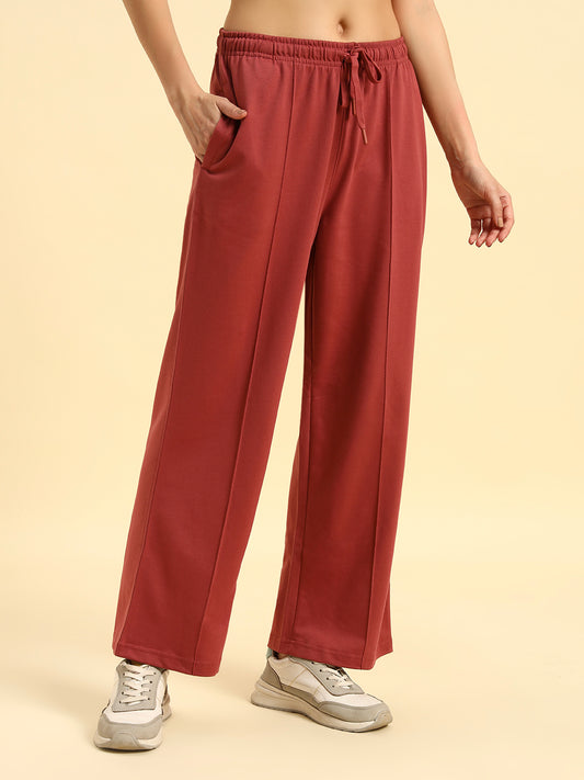 Track Pants for Women | Breathable & Soft with Color Fastnes Regular Fit Poly Cotton Fabric Solid Pattern Drawstring Closure