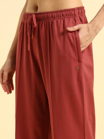 Track Pants for Women | Breathable & Soft with Color Fastnes Regular Fit Poly Cotton Fabric Solid Pattern Drawstring Closure