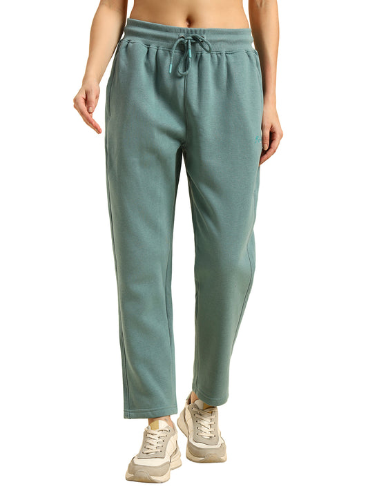 Track Pants for Women | Breathable & Soft with Color Fastnes Regular Fit Fleece Fabric Solid Pattern Drawstring Closure