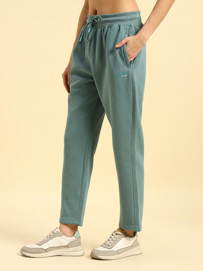 Track Pants for Women | Breathable & Soft with Color Fastnes Regular Fit Fleece Fabric Solid Pattern Drawstring Closure
