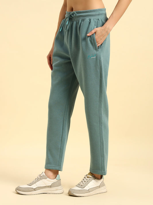Track Pants for Women | Breathable & Soft with Color Fastnes Regular Fit Fleece Fabric Solid Pattern Drawstring Closure