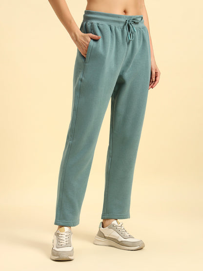 Track Pants for Women | Breathable & Soft with Color Fastnes Regular Fit Fleece Fabric Solid Pattern Drawstring Closure