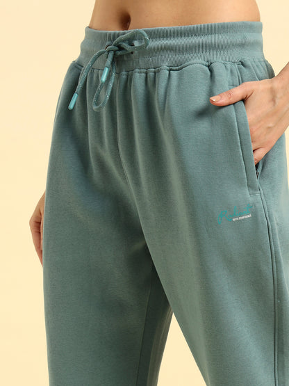 Track Pants for Women | Breathable & Soft with Color Fastnes Regular Fit Fleece Fabric Solid Pattern Drawstring Closure