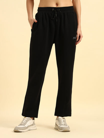 Track Pants for Women | Breathable & Soft with Color Fastnes Regular Fit Fleece Fabric Solid Pattern Drawstring Closure