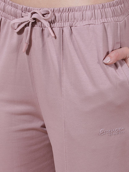 Track Pants for Women l Breathable & Soft with Color Fastness Regular Fit Cotton Blend Solid Pattern Drawstring Closure