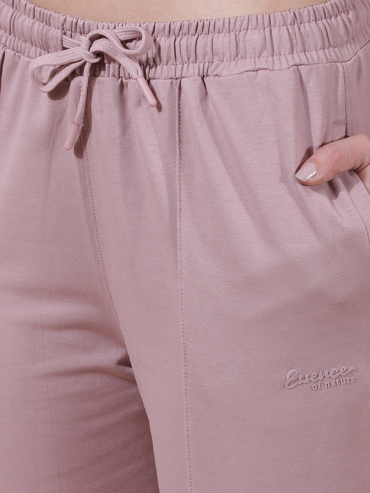 Track Pants for Women l Breathable & Soft with Color Fastness Regular Fit Cotton Blend Solid Pattern Drawstring Closure