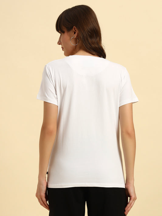 T-Shirt for Women | Breathable & Soft with Color Fastness Regular Fit Round Neck Cotton Fabric Printed Pattern