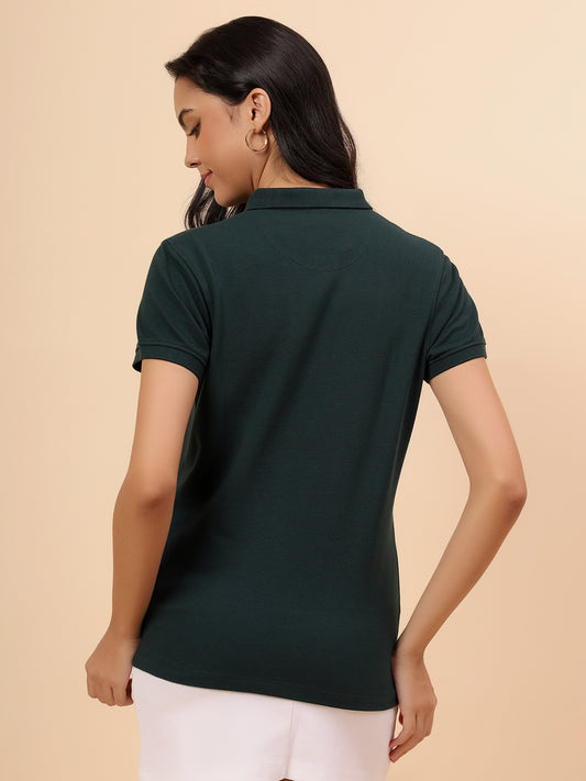 T-Shirt for Women l Breathable & Soft with Color Fastness Regular Fit Poly Cotton Fabric Solid Pattern