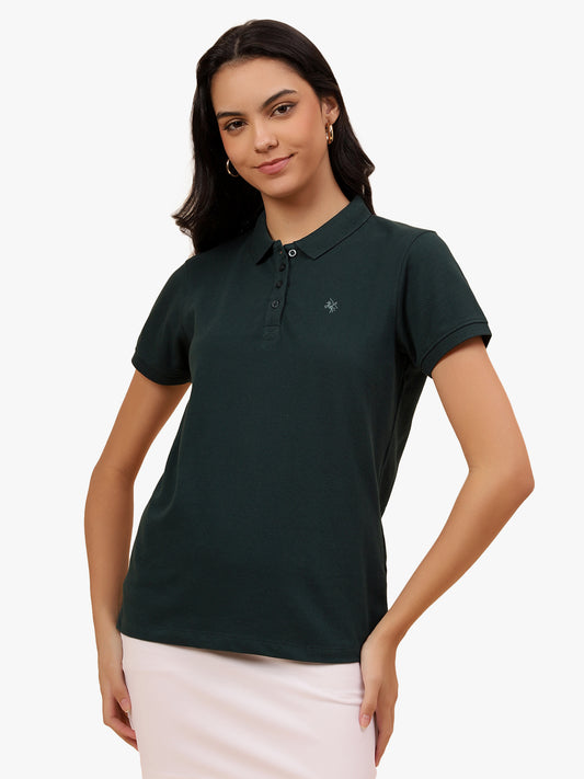T-Shirt for Women l Breathable & Soft with Color Fastness Regular Fit Poly Cotton Fabric Solid Pattern