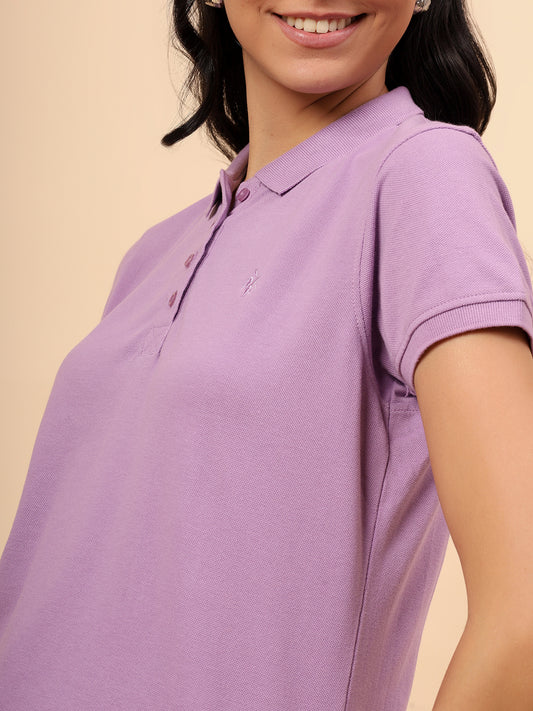 T-Shirt for Women l Breathable & Soft with Color Fastness Regular Fit Poly Cotton Fabric Solid Pattern