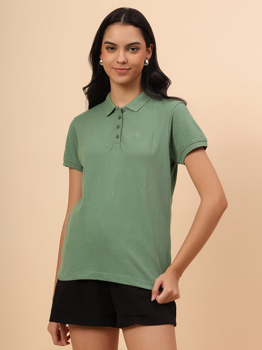 T-Shirt for Women l Breathable & Soft with Color Fastness Regular Fit Poly Cotton Fabric Solid Pattern