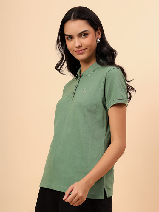 T-Shirt for Women l Breathable & Soft with Color Fastness Regular Fit Poly Cotton Fabric Solid Pattern