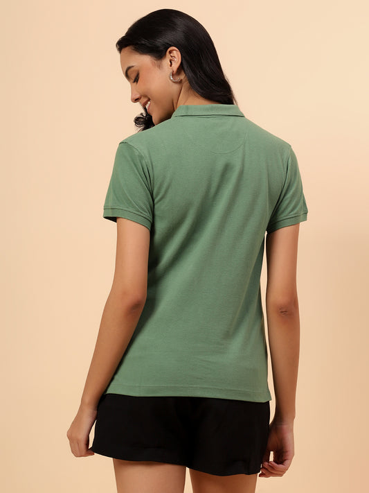 T-Shirt for Women l Breathable & Soft with Color Fastness Regular Fit Poly Cotton Fabric Solid Pattern