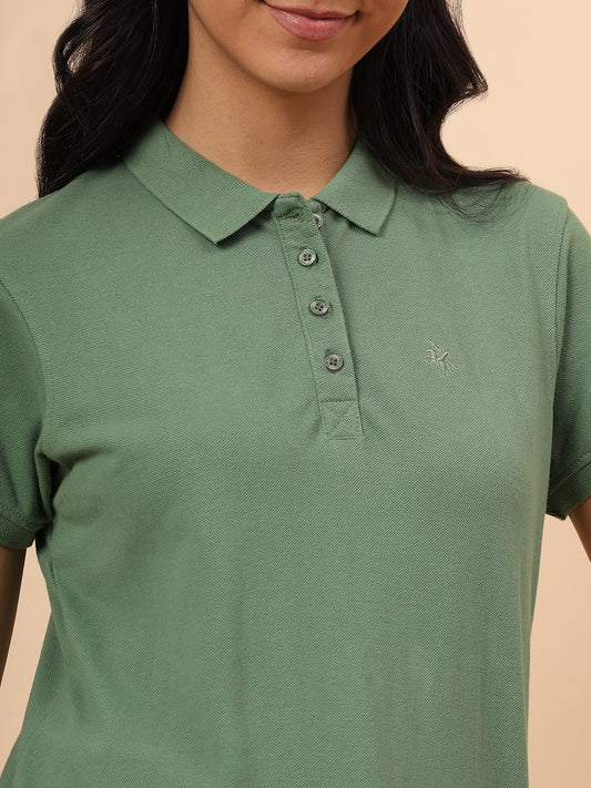 T-Shirt for Women l Breathable & Soft with Color Fastness Regular Fit Poly Cotton Fabric Solid Pattern
