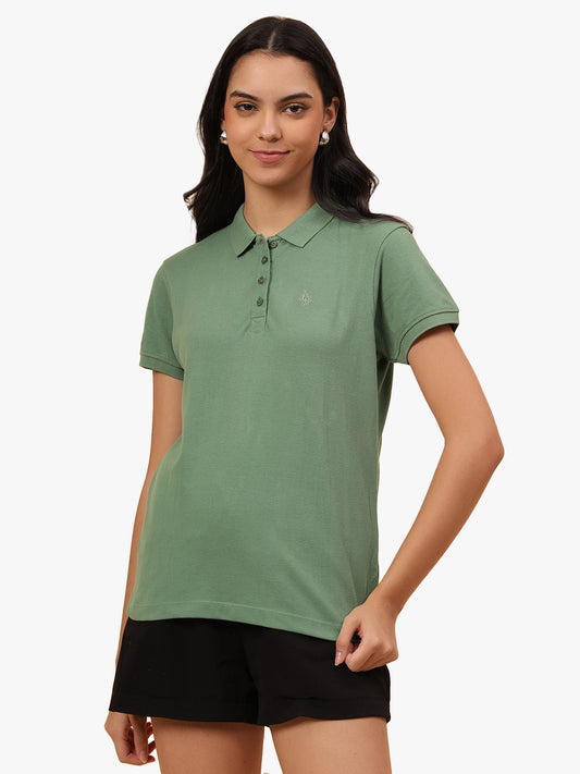 T-Shirt for Women l Breathable & Soft with Color Fastness Regular Fit Poly Cotton Fabric Solid Pattern