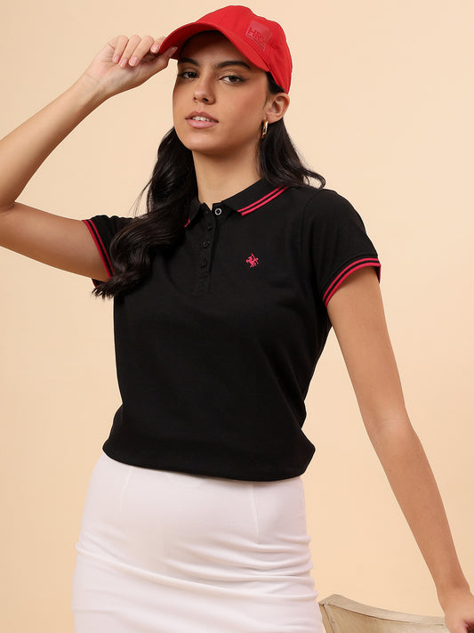 T-Shirt for Women l Breathable & Soft with Color Fastness Regular Fit Poly Cotton Fabric Solid Pattern