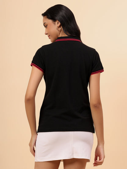 T-Shirt for Women l Breathable & Soft with Color Fastness Regular Fit Poly Cotton Fabric Solid Pattern