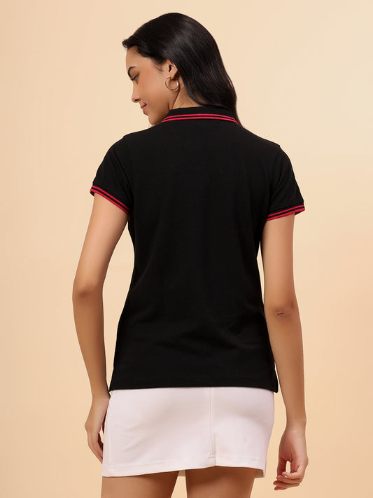 T-Shirt for Women l Breathable & Soft with Color Fastness Regular Fit Poly Cotton Fabric Solid Pattern