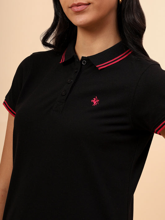 T-Shirt for Women l Breathable & Soft with Color Fastness Regular Fit Poly Cotton Fabric Solid Pattern