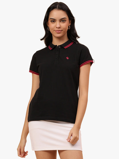 T-Shirt for Women l Breathable & Soft with Color Fastness Regular Fit Poly Cotton Fabric Solid Pattern