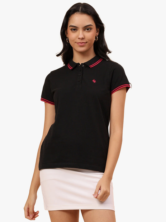T-Shirt for Women l Breathable & Soft with Color Fastness Regular Fit Poly Cotton Fabric Solid Pattern