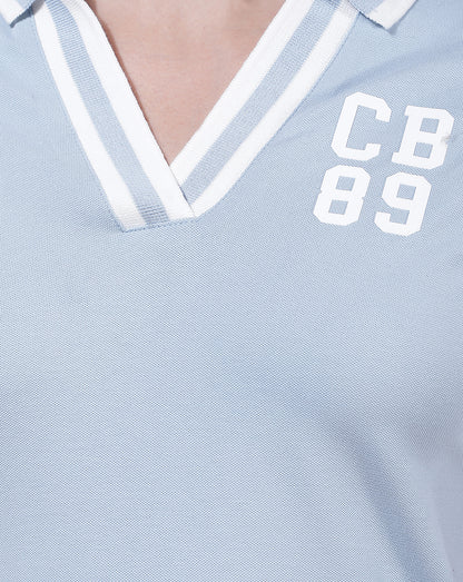 T-Shirt for Women l Breathable & Soft with Color Fastness Regular Fit Collar Neck Cotton Blend Fabric Solid Pattern