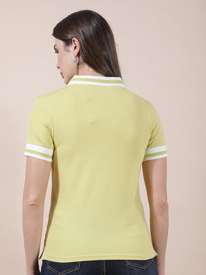 T-Shirt for Women l Breathable & Soft with Color Fastness Regular Fit Collar Neck Cotton Blend Fabric Solid Pattern