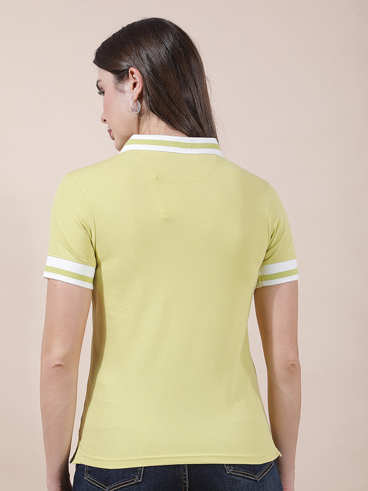 T-Shirt for Women l Breathable & Soft with Color Fastness Regular Fit Collar Neck Cotton Blend Fabric Solid Pattern