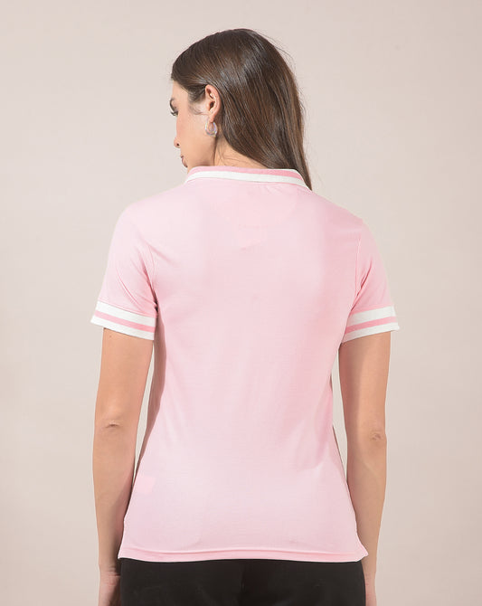 T-Shirt for Women l Breathable & Soft with Color Fastness Regular Fit Collar Neck Cotton Blend Fabric Solid Pattern