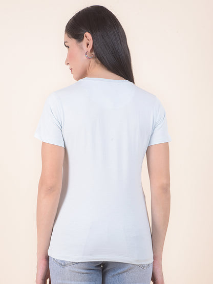 T-Shirt for Women l Breathable & Soft with Color Fastness Regular Fit Round Neck Cotton Stretch Fabric Printed Pattern