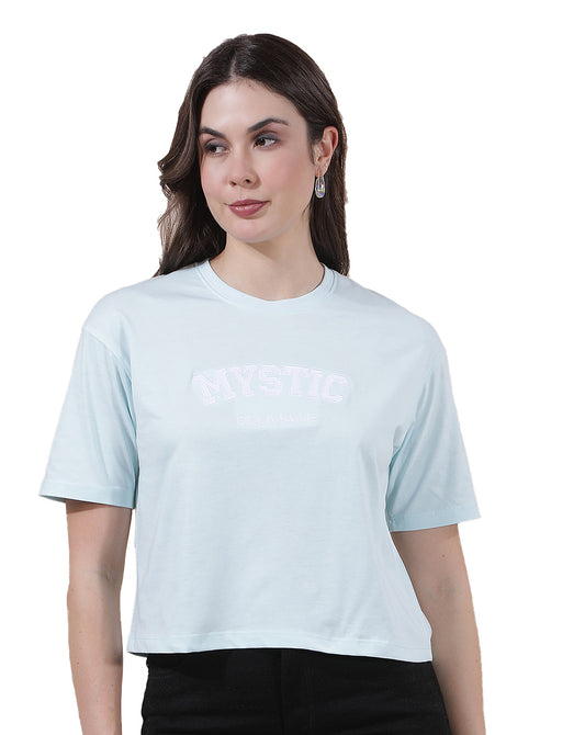 T-Shirt for Women l Breathable & Soft with Color Fastness Regular Fit Round Neck Poly Cotton Fabric Solid Pattern