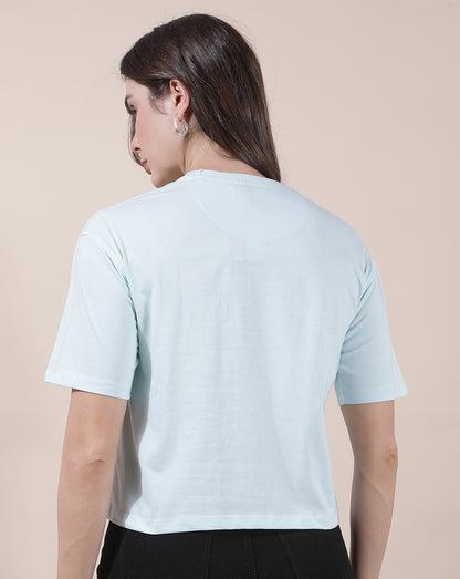 T-Shirt for Women l Breathable & Soft with Color Fastness Regular Fit Round Neck Poly Cotton Fabric Solid Pattern