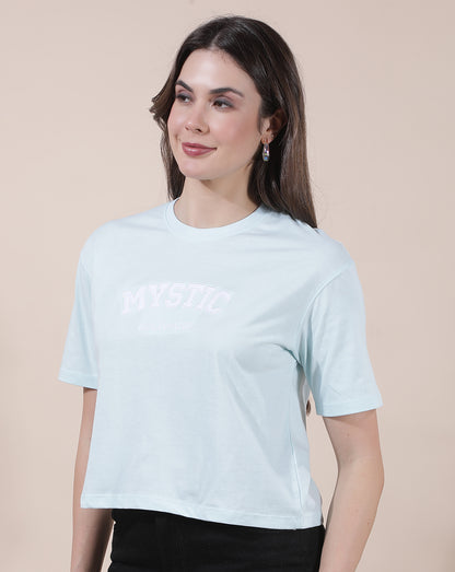 T-Shirt for Women l Breathable & Soft with Color Fastness Regular Fit Round Neck Poly Cotton Fabric Solid Pattern