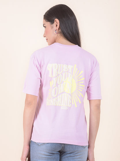 T-Shirt for Women l Breathable & Soft with Color Fastness Regular Fit Round Neck Poly Cotton Fabric Printed Pattern